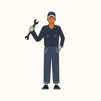 mechanic Vector Stock Illustration,mechanic with equpments vector