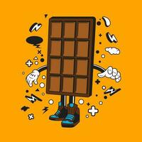 chocolate caramelo dibujos animados personaje pegatina vector valores ilustración