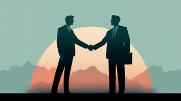 Two business people shaking hands photo
