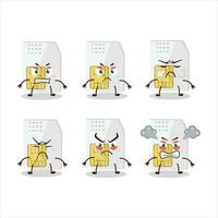 Sim card cartoon character with various angry expressions vector