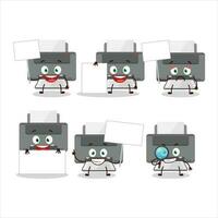 Printer cartoon in character bring information board vector