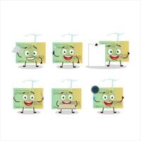 Cartoon character of stimulsus check with various chef emoticons vector