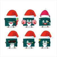 Santa Claus emoticons with green wallet cartoon character vector