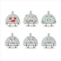 Silver cloche cartoon character with nope expression vector