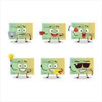 Stimulsus Check Stimulsus check cartoon character with various types of business emoticons vector