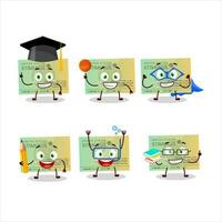 School student of stimulsus check cartoon character with various expressions vector