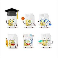 School student of sim card cartoon character with various expressions vector