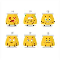 Coin purse cartoon character with nope expression vector