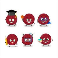 School student of slice of beet root cartoon character with various expressions vector