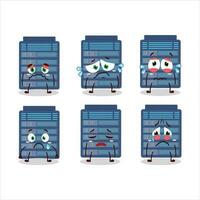 Server cloud cartoon character with sad expression vector