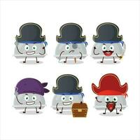 Cartoon character of silver cloche with various pirates emoticons vector