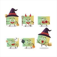 Halloween expression emoticons with cartoon character of stimulsus check vector