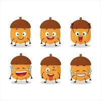 dibujos animados personaje de nueces con sonrisa expresión vector