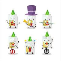 Cartoon character of sim card with various circus shows vector