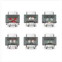 Printer cartoon character with the nope expression vector