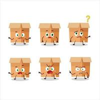 Cartoon character of office boxes with what expression vector