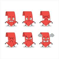 Arrow down cartoon character with various angry expressions vector