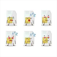 Cartoon character of sim card with sleepy expression vector