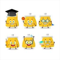 School student of coin purse cartoon character with various expressions vector