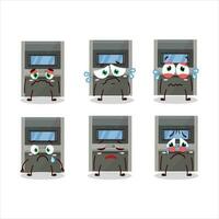 Atm machine cartoon character with sad expression vector