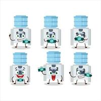 Photographer profession emoticon with water cooler cartoon character vector