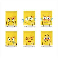 Secret document cartoon character with sad expression vector