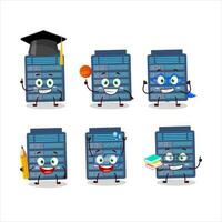 School student of server cloud cartoon character with various expressions vector