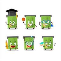 School student of atm card slot cartoon character with various expressions vector