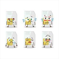 Sim card cartoon character with sad expression vector