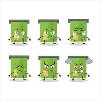 ATM card slot cartoon character with various angry expressions vector