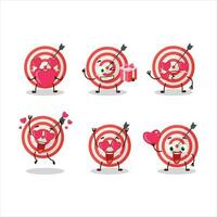 Target cartoon character with love cute emoticon vector