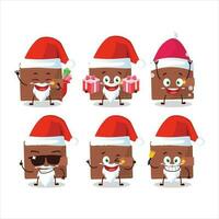 Papa Noel claus emoticones con marrón billetera dibujos animados personaje vector
