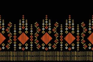 Ethnic Ikat fabric pattern geometric style.African Ikat embroidery Ethnic oriental pattern black background. Abstract,vector,illustration.For texture,clothing,scraf,decoration,carpet,silk. vector