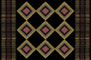 Ethnic Ikat fabric pattern geometric style.African Ikat embroidery Ethnic oriental pattern black background. Abstract,vector,illustration.For texture,clothing,scraf,decoration,carpet,silk. vector