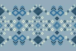 Ethnic Ikat fabric pattern geometric style.African Ikat embroidery Ethnic oriental pattern navy blue background. Abstract,vector,illustration.For texture,clothing,scraf,decoration,carpet,silk. vector