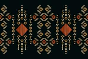 Ethnic Ikat fabric pattern geometric style.African Ikat embroidery Ethnic oriental pattern black background. Abstract,vector,illustration.For texture,clothing,scraf,decoration,carpet,silk. vector