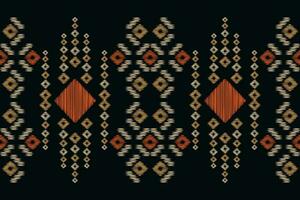 Ethnic Ikat fabric pattern geometric style.African Ikat embroidery Ethnic oriental pattern black background. Abstract,vector,illustration.For texture,clothing,scraf,decoration,carpet,silk. vector