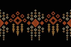 Ethnic Ikat fabric pattern geometric style.African Ikat embroidery Ethnic oriental pattern black background. Abstract,vector,illustration.For texture,clothing,scraf,decoration,carpet,silk. vector