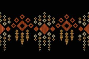 Ethnic Ikat fabric pattern geometric style.African Ikat embroidery Ethnic oriental pattern black background. Abstract,vector,illustration.For texture,clothing,scraf,decoration,carpet,silk. vector