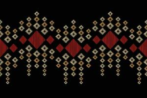 Ethnic Ikat fabric pattern geometric style.African Ikat embroidery Ethnic oriental pattern black background. Abstract,vector,illustration.For texture,clothing,scraf,decoration,carpet,silk. vector