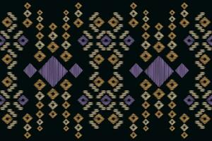 Ethnic Ikat fabric pattern geometric style.African Ikat embroidery Ethnic oriental pattern black background. Abstract,vector,illustration.For texture,clothing,scraf,decoration,carpet,silk. vector
