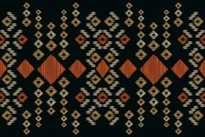 Ethnic Ikat fabric pattern geometric style.African Ikat embroidery Ethnic oriental pattern black background. Abstract,vector,illustration.For texture,clothing,scraf,decoration,carpet,silk. vector