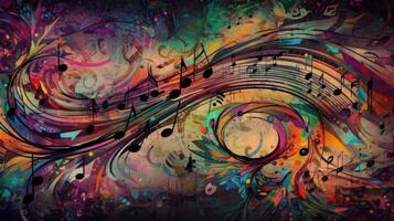 Enchanting Abstract Musical Notes in Colorful Harmony photo