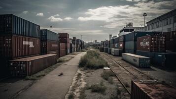 Container yard storage import export photo