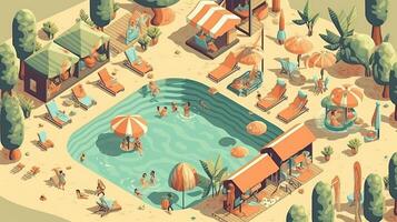 Summer the hottest season summer Illustration Isometric photo