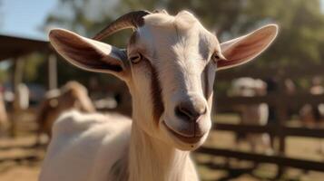 Goat at the farm on a sunny day photo