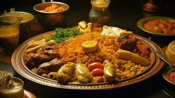 árabe plato generativo ai foto
