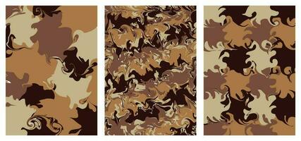Set abstract coffee background with marble liquid effect vector