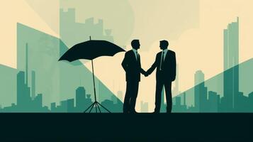 Two business people shaking hands photo