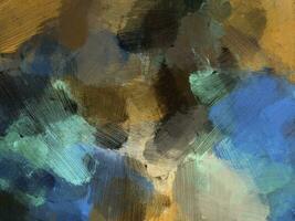 Colorful oil paint brush abstract background blue brown photo